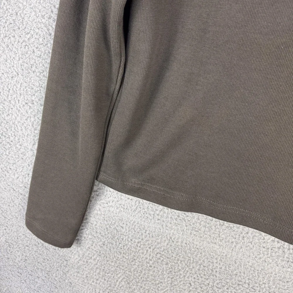 Hugo Boss Sweater Mens Medium Olive Green Mock Neck Snap Placket Regular Fit - Picture 4 of 12